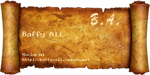 Baffy Ali névjegykártya